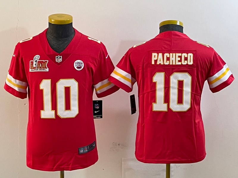 Youth 2025 Kansas City Chiefs #10 Pacheco red Nike NFL jersey style 2->youth nfl jersey->Youth Jersey